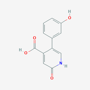 molecular formula C12H9NO4 B6386515 5-(3-Hydroxyphenyl)-2-hydroxyisonicotinic acid, 95% CAS No. 1261955-15-0