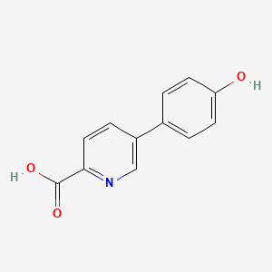 molecular formula C12H9NO3 B6386517 5-(4-Hydroxyphenyl)picolinic acid, 95% CAS No. 87789-74-0