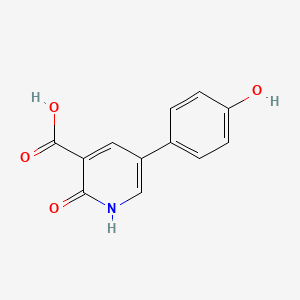 molecular formula C12H9NO4 B6386518 5-(4-Hydroxyphenyl)-2-hydroxynicotinic acid, 95% CAS No. 1261953-56-3