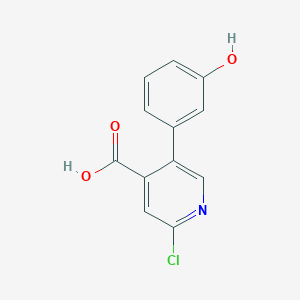 molecular formula C12H8ClNO3 B6386526 2-Chloro-5-(3-hydroxyphenyl)isonicotinic acid, 95% CAS No. 1258621-17-8