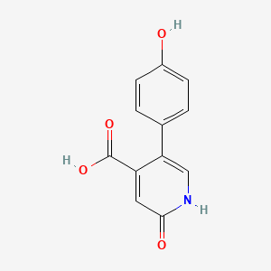 molecular formula C12H9NO4 B6386527 5-(4-Hydroxyphenyl)-2-hydroxyisonicotinic acid, 95% CAS No. 1261988-36-6
