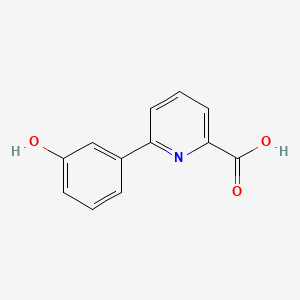 molecular formula C12H9NO3 B6386533 6-(3-Hydroxyphenyl)picolinic acid, 95% CAS No. 1261935-20-9