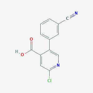 2-Chloro-5-(3-cyanophenyl)isonicotinic acid, 95%