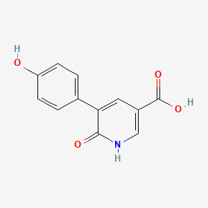 molecular formula C12H9NO4 B6386594 5-(4-Hydroxyphenyl)-6-hydroxynicotinic acid, 95% CAS No. 1261896-65-4
