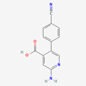 2-Amino-5-(4-cyanophenyl)isonicotinic acid, 95%