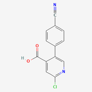 2-Chloro-5-(4-cyanophenyl)isonicotinic acid, 95%