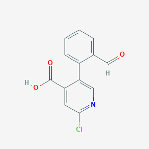2-Chloro-5-(2-formylphenyl)isonicotinic acid, 95%