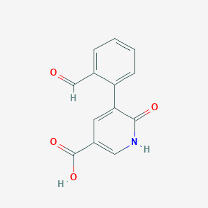 molecular formula C13H9NO4 B6386691 5-(2-Formylphenyl)-6-hydroxynicotinic acid, 95% CAS No. 1261925-80-7