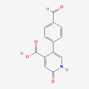 molecular formula C13H9NO4 B6386760 5-(4-Formylphenyl)-2-hydroxyisonicotinic acid, 95% CAS No. 1261905-71-8