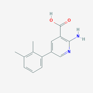 molecular formula C14H14N2O2 B6386844 2-Amino-5-(2,3-dimethylphenyl)nicotinic acid, 95% CAS No. 1258634-67-1
