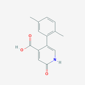 molecular formula C14H13NO3 B6386855 5-(2,5-Dimethylphenyl)-2-hydroxyisonicotinic acid, 95% CAS No. 1261973-29-8