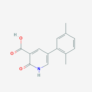 molecular formula C14H13NO3 B6386877 5-(2,5-Dimethylphenyl)-2-hydroxynicotinic acid, 95% CAS No. 1261889-73-9