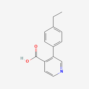 molecular formula C14H13NO2 B6386918 3-(4-Ethylphenyl)isonicotinic acid, 95% CAS No. 1261926-03-7