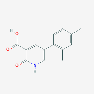 molecular formula C14H13NO3 B6386924 5-(2,4-Dimethylphenyl)-2-hydroxynicotinic acid, 95% CAS No. 1261973-57-2
