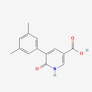 molecular formula C14H13NO3 B6386962 5-(3,5-Dimethylphenyl)-6-hydroxynicotinic acid, 95% CAS No. 1261973-69-6