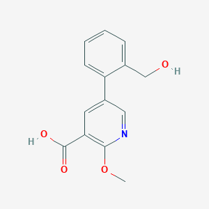 5-(2-Hydroxymethylphenyl)-2-methoxynicotinic acid, 95%
