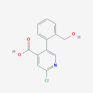 2-Chloro-5-(2-hydroxymethylphenyl)isonicotinic acid, 95%