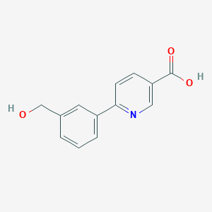 molecular formula C13H11NO3 B6387061 6-(3-HYDROXYMETHYLPHENYL)NICOTINIC ACID CAS No. 928166-90-9