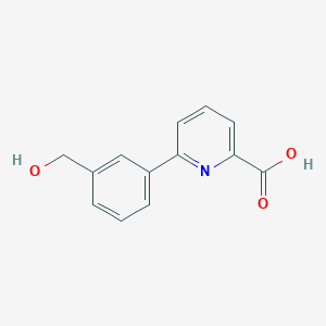 molecular formula C13H11NO3 B6387063 6-(3-(Hydroxymethyl)phenyl)picolinic acid CAS No. 1262004-32-9