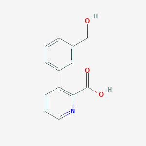 molecular formula C13H11NO3 B6387069 3-(3-Hydroxymethylphenyl)picolinic acid CAS No. 1261974-21-3