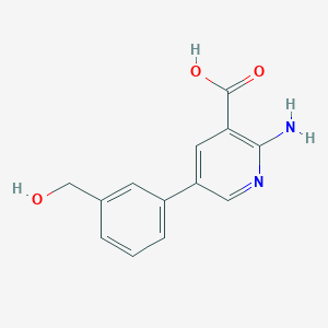 2-Amino-5-[3-(hydroxymethyl)phenyl]pyridine-3-carboxylic acid