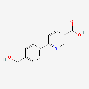 molecular formula C13H11NO3 B6387128 6-[4-(Hydroxymethyl)phenyl]pyridine-3-carboxylic acid CAS No. 928166-93-2