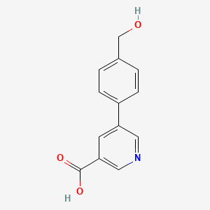 molecular formula C13H11NO3 B6387133 5-(4-Hydroxymethylphenyl)nicotinic acid CAS No. 928148-47-4