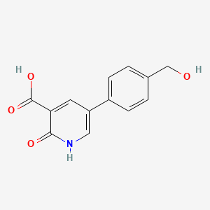 molecular formula C13H11NO4 B6387168 2-Hydroxy-5-(4-hydroxymethylphenyl)nicotinic acid CAS No. 1261929-86-5