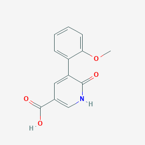 molecular formula C13H11NO4 B6387198 6-Hydroxy-5-(2-methoxyphenyl)nicotinic acid CAS No. 1261997-08-3