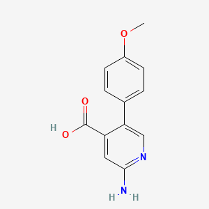 molecular formula C13H12N2O3 B6387250 2-Amino-5-(4-methoxyphenyl)pyridine-4-carboxylic acid CAS No. 1261911-19-6