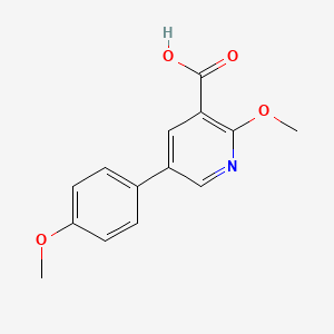 molecular formula C14H13NO4 B6387270 2-Methoxy-5-(4-methoxyphenyl)nicotinic acid, 95% CAS No. 1261906-00-6