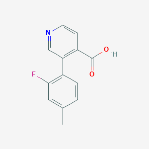 molecular formula C13H10FNO2 B6387290 3-(2-Fluoro-4-methylphenyl)isonicotinic acid, 95% CAS No. 1261974-75-7