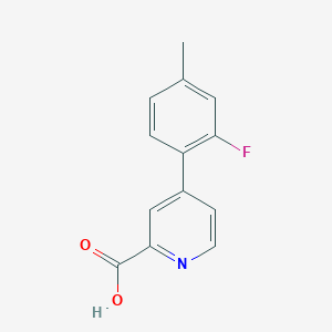 molecular formula C13H10FNO2 B6387319 4-(2-Fluoro-4-methylphenyl)picolinic acid CAS No. 1261927-05-2