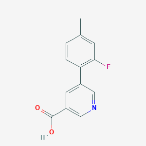 molecular formula C13H10FNO2 B6387321 5-(2-Fluoro-4-methylphenyl)nicotinic acid CAS No. 1225462-73-6