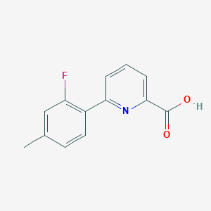 molecular formula C13H10FNO2 B6387333 6-(2-Fluoro-4-methylphenyl)picolinic acid CAS No. 1261946-30-8