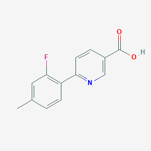 molecular formula C13H10FNO2 B6387342 6-(2-FLUORO-4-METHYLPHENYL)NICOTINIC ACID CAS No. 1261911-43-6