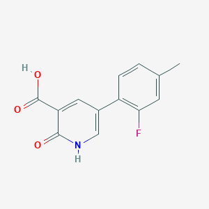 molecular formula C13H10FNO3 B6387353 5-(2-Fluoro-4-methylphenyl)-2-hydroxynicotinic acid CAS No. 1261989-12-1