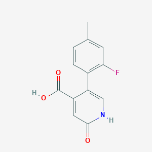 molecular formula C13H10FNO3 B6387378 5-(2-Fluoro-4-methylphenyl)-2-hydroxyisonicotinic acid CAS No. 1261975-30-7