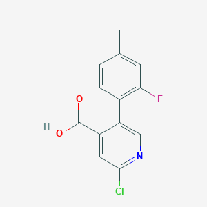 molecular formula C13H9ClFNO2 B6387391 MFCD18316987 CAS No. 1261997-25-4