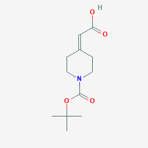 molecular formula C12H19NO4 B063874 1-Boc-哌啶-4-亚甲基乙酸 CAS No. 193085-24-4