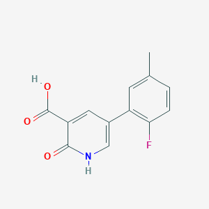 molecular formula C13H10FNO3 B6387403 5-(2-Fluoro-5-methylphenyl)-2-hydroxynicotinic acid CAS No. 1261997-19-6