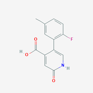 molecular formula C13H10FNO3 B6387422 5-(2-Fluoro-5-methylphenyl)-2-hydroxyisonicotinic acid CAS No. 1261997-29-8