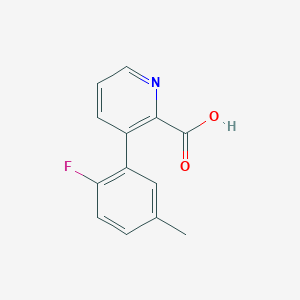 molecular formula C13H10FNO2 B6387442 3-(2-Fluoro-5-methylphenyl)picolinic acid CAS No. 1261975-47-6