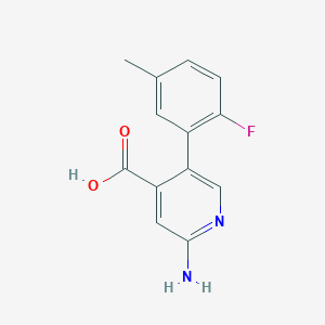 molecular formula C13H11FN2O2 B6387449 2-Amino-5-(2-fluoro-5-methylphenyl)pyridine-4-carboxylic acid CAS No. 1261946-38-6