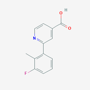 molecular formula C13H10FNO2 B6387486 2-(3-Fluoro-2-methylphenyl)isonicotinic acid, 95% CAS No. 1261927-26-7