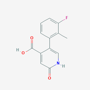 molecular formula C13H10FNO3 B6387489 5-(3-Fluoro-2-methylphenyl)-2-hydroxyisonicotinic acid CAS No. 1261930-10-2