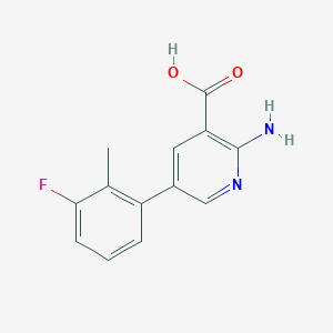 molecular formula C13H11FN2O2 B6387501 2-Amino-5-(3-fluoro-2-methylphenyl)pyridine-3-carboxylic acid CAS No. 1261906-34-6