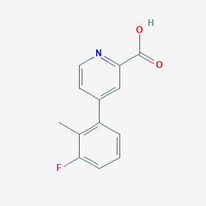 molecular formula C13H10FNO2 B6387505 4-(3-Fluoro-2-methylphenyl)picolinic acid CAS No. 1261930-04-4