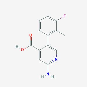 molecular formula C13H11FN2O2 B6387507 2-Amino-5-(3-fluoro-2-methylphenyl)pyridine-4-carboxylic acid CAS No. 1261989-24-5