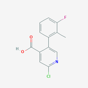 molecular formula C13H9ClFNO2 B6387515 2-CHLORO-5-(3-FLUORO-2-METHYLPHENYL)ISONICOTINIC ACID CAS No. 1261896-73-4